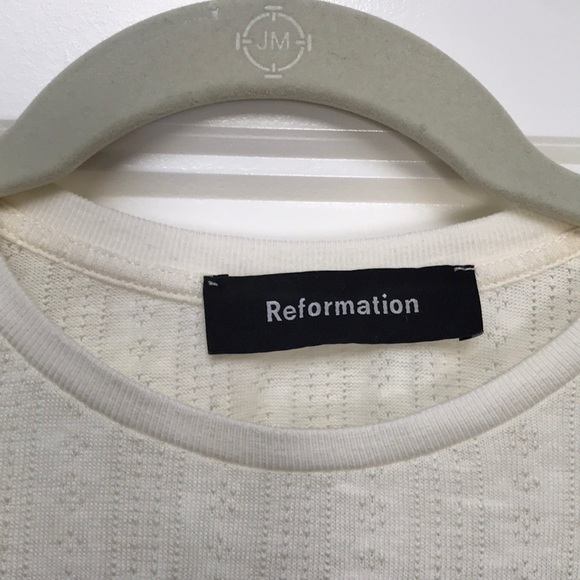Reformation ivory short sleeve knit top - Picture 2 of 6